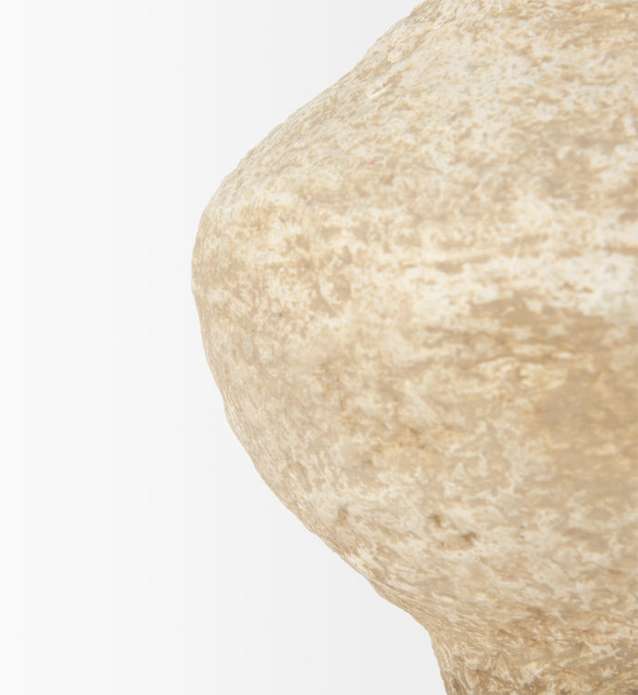 Ritu Small Beige Paper Mache Pot Vase