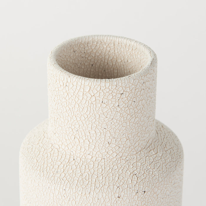 Salar 4.5L x 4.5W x 11.0H Cream Gourd Style Crackled Ceramic Vase