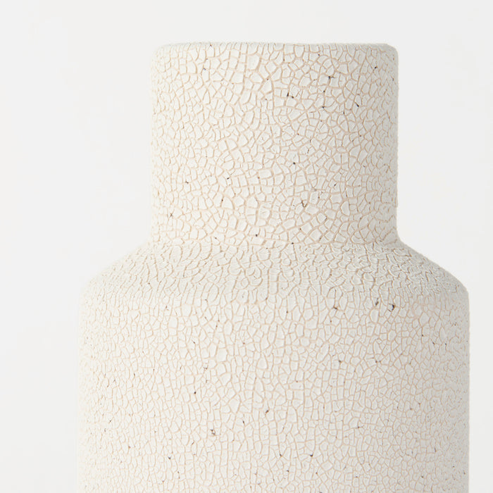 Salar 4.5L x 4.5W x 11.0H Cream Gourd Style Crackled Ceramic Vase