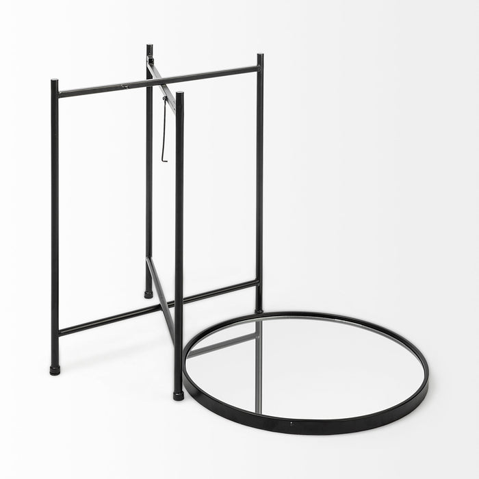 Samantha (Small) Black Mirror Top Accent Table
