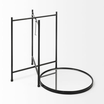 Samantha (Small) Black Mirror Top Accent Table