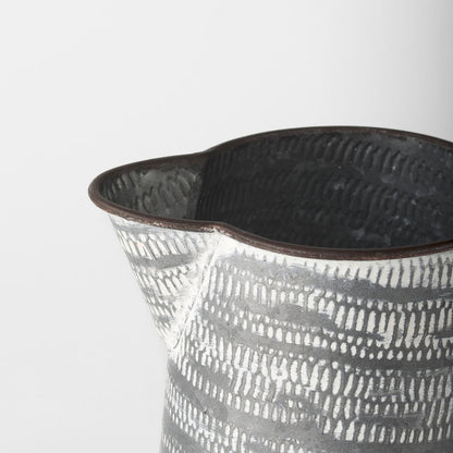 Serena I 8H Small Gray/White Textured Metal Jug