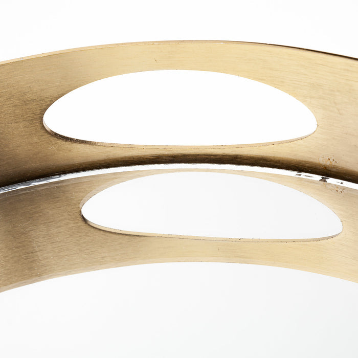 Serkis 15L x 15W Gold Metal Mirrored Base Round Tray