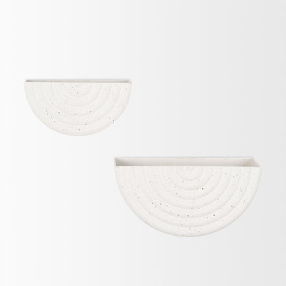 Shilo Matte White Metal Hanging Wall Planter (Set of 2)