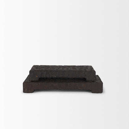 Shira Reclaimed Dark Brown Wooden Riser (Set of 2)