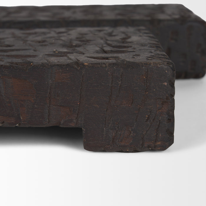 Shira Reclaimed Dark Brown Wooden Riser (Set of 2)