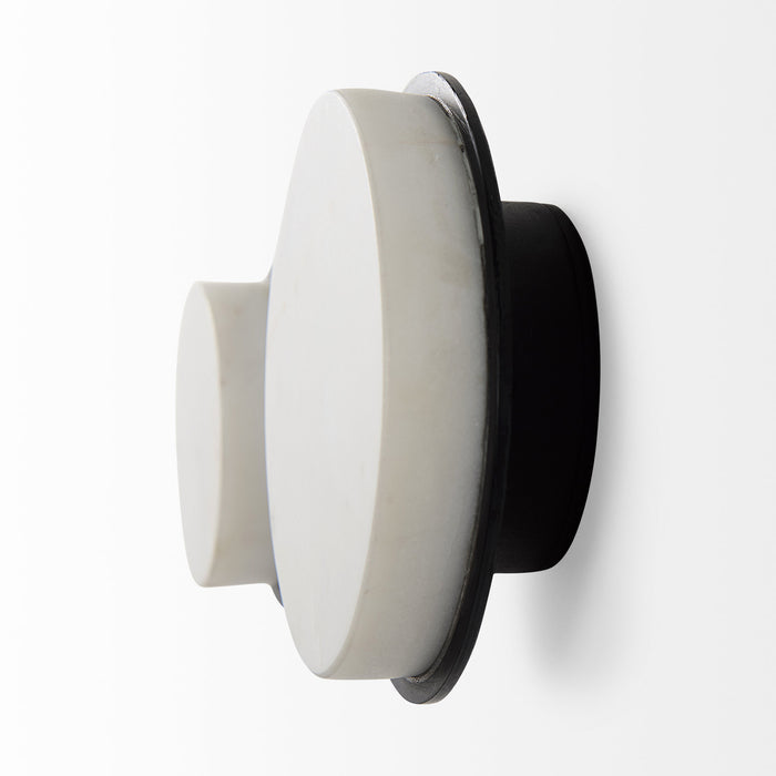 Sophia 5.0 L x 5.0 W x 3.0 H White Marble Set of 2 Wall Hooks