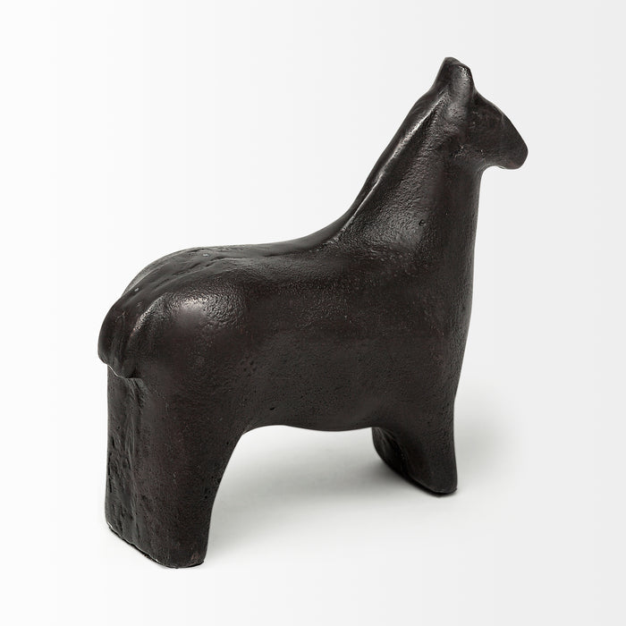 Sphynx II 7L x 2W Black Cast Aluminum Horse Shaped Object