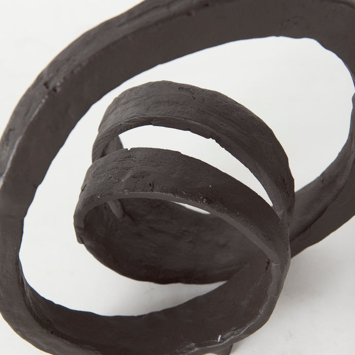 Stanislaw II Black Metal Infinite Ribbon Sculpture
