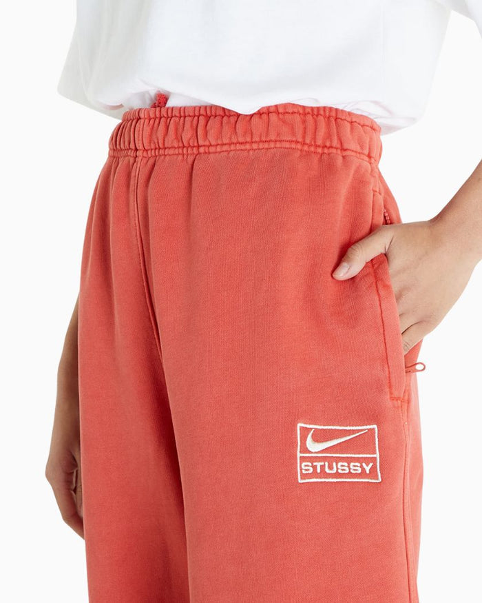 Stussy x Nike Pigment Dyed Fleece Sweatpants Habanero Red