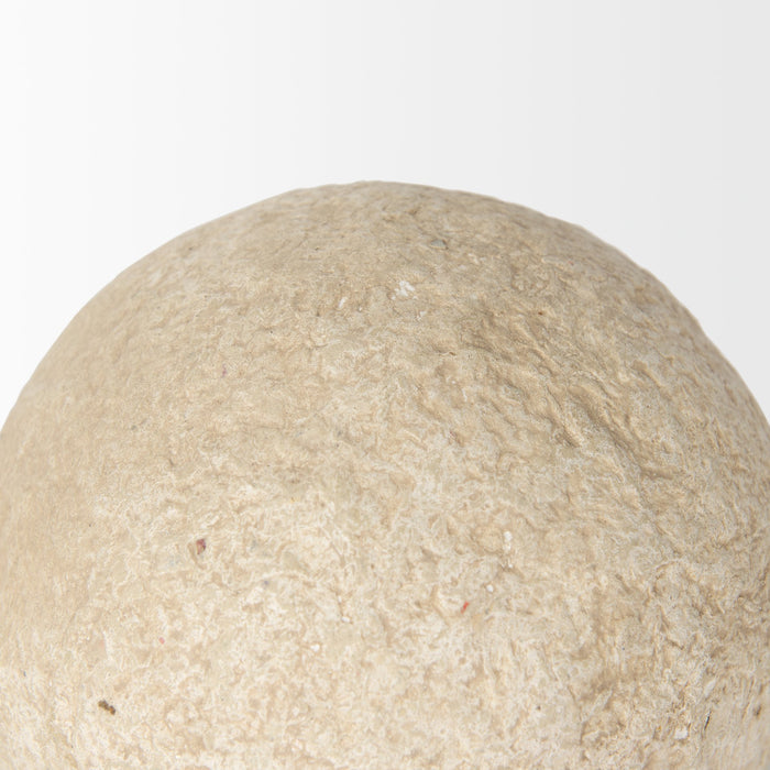 Sunita Set of 3 Beige Paper Mache Orbs
