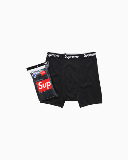 Supreme Hanes Boxer Black ( 4 Pack )