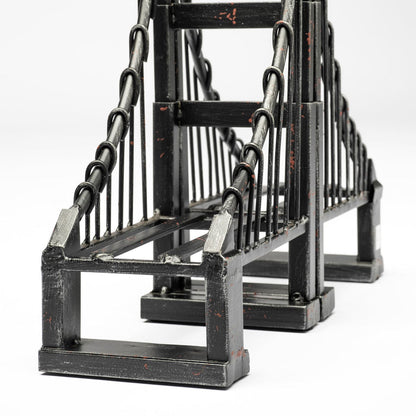 Suspension Set of 2 19L x 4W Brown Wrought Iron Suspension Bridge Bookends
