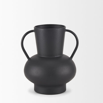 Tasya Small Matte Black Metal Vase