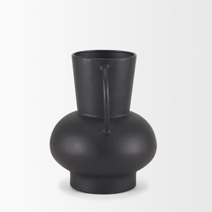 Tasya Small Matte Black Metal Vase