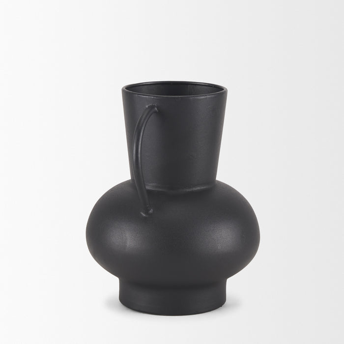 Tasya Small Matte Black Metal Vase