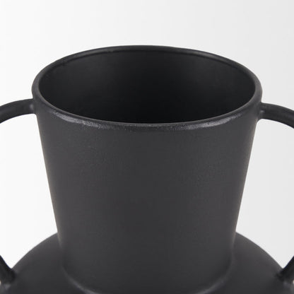 Tasya Small Matte Black Metal Vase