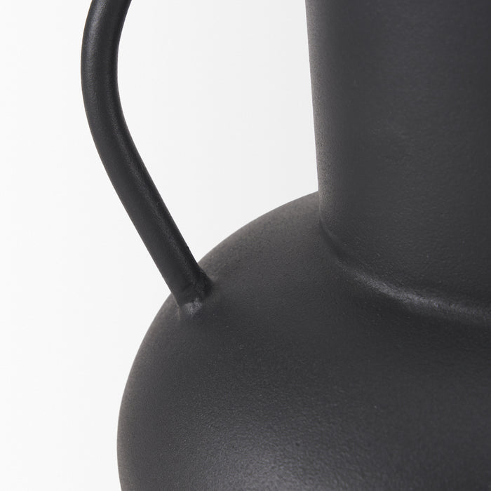 Tasya Small Matte Black Metal Vase
