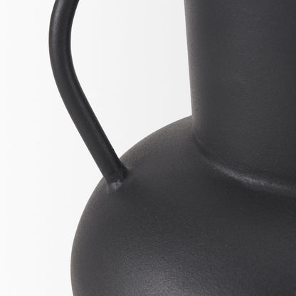 Tasya Small Matte Black Metal Vase