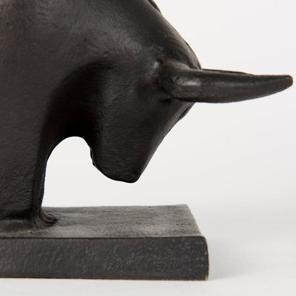 Tauro III (Set of 2) 10L x 5W Black Cast Aluminum Raging Bull Bookends