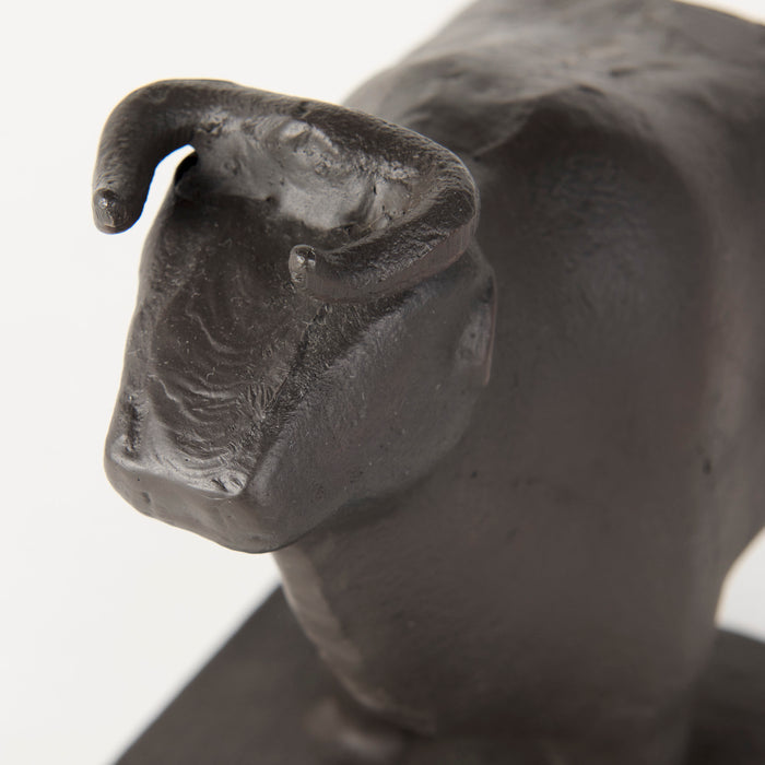 Taurus III (Set of 2) 9L x 4W Black Cast Aluminum Bull Bookends
