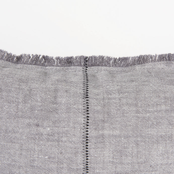 Thais 13L x 21W Gray Fabric Fringed Decorative Pillow Cover