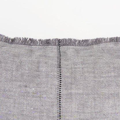 Thais 13L x 21W Gray Fabric Fringed Decorative Pillow Cover