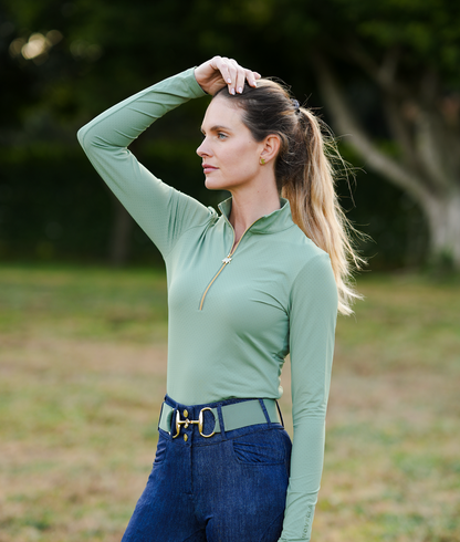 The Perfect Perforated Zip Shirt