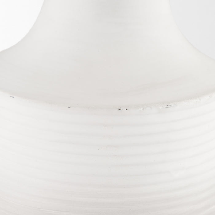 Toru Medium White w/ Grey Ombre Metal Vase