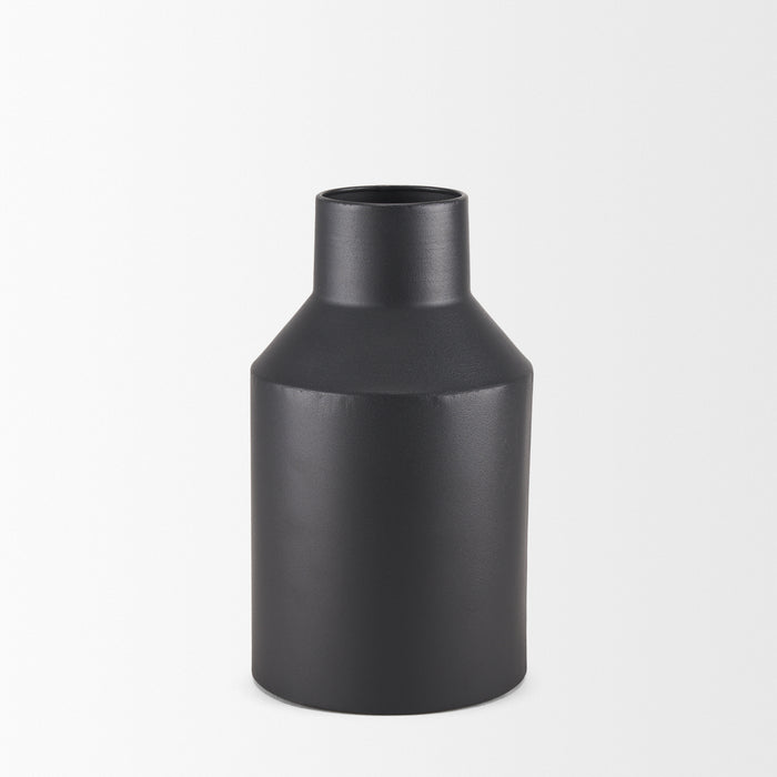 Tosca Small Matte Black Metal Vase