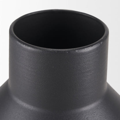 Tosca Small Matte Black Metal Vase