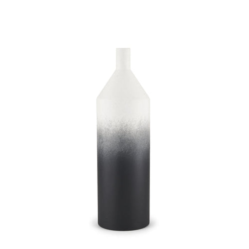 Townley Small White w/ Black Ombre Metal Vase
