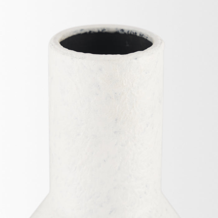 Townley Small White w/ Black Ombre Metal Vase
