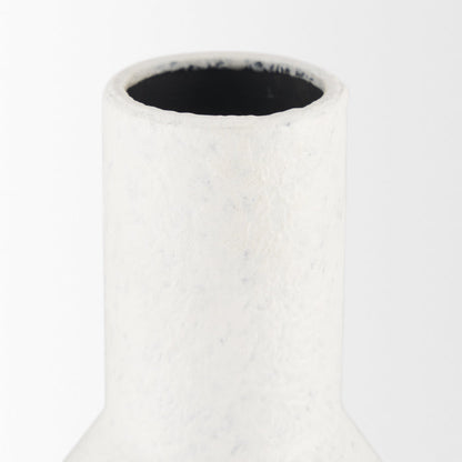 Townley Small White w/ Black Ombre Metal Vase