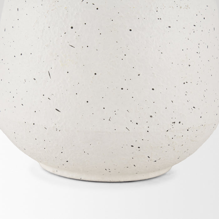 Treva Small White w/ Black Speckles Metal Vase