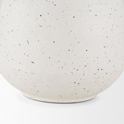 Treva Small White w/ Black Speckles Metal Vase