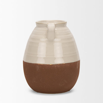 Tryna Small Beige w/ Matte Brown Ceramic Vase