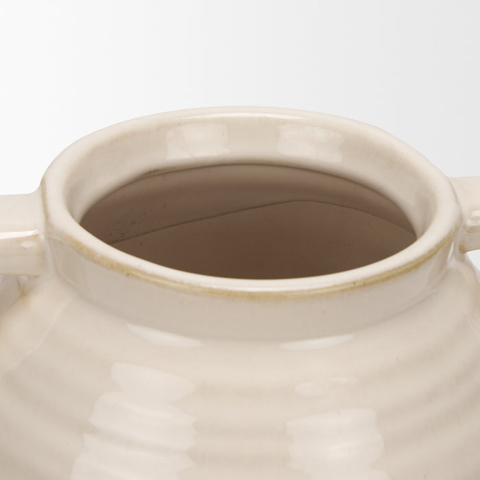 Tryna Small Beige w/ Matte Brown Ceramic Vase