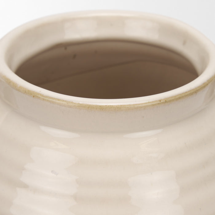 Tryna Small Beige w/ Matte Brown Ceramic Vase
