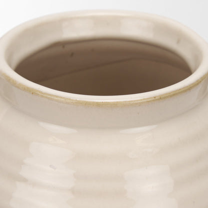 Tryna Small Beige w/ Matte Brown Ceramic Vase