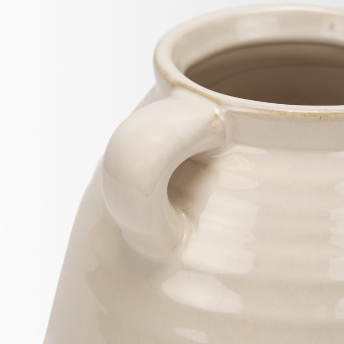 Tryna Small Beige w/ Matte Brown Ceramic Vase