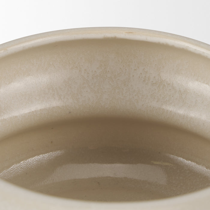 Twyla Short Cream Glazed Ring Pot