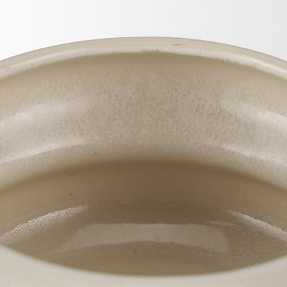 Twyla Short Cream Glazed Ring Pot