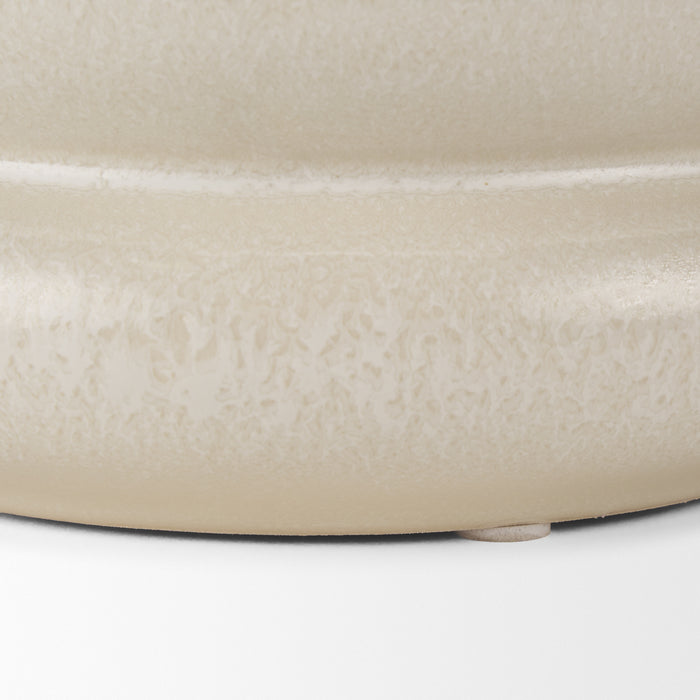 Twyla Short Cream Glazed Ring Pot