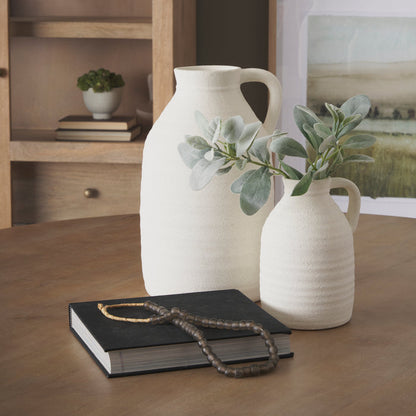 Tyrus Medium Textured Matte White w/ Speckling Ceramic Vase