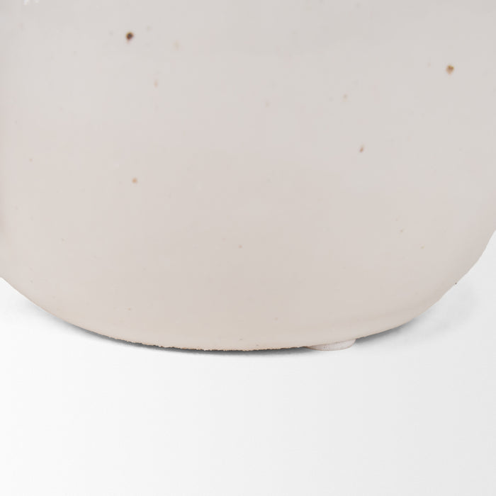 Urvi Short Off White Speckled Asymmetrical Ceramic Vase