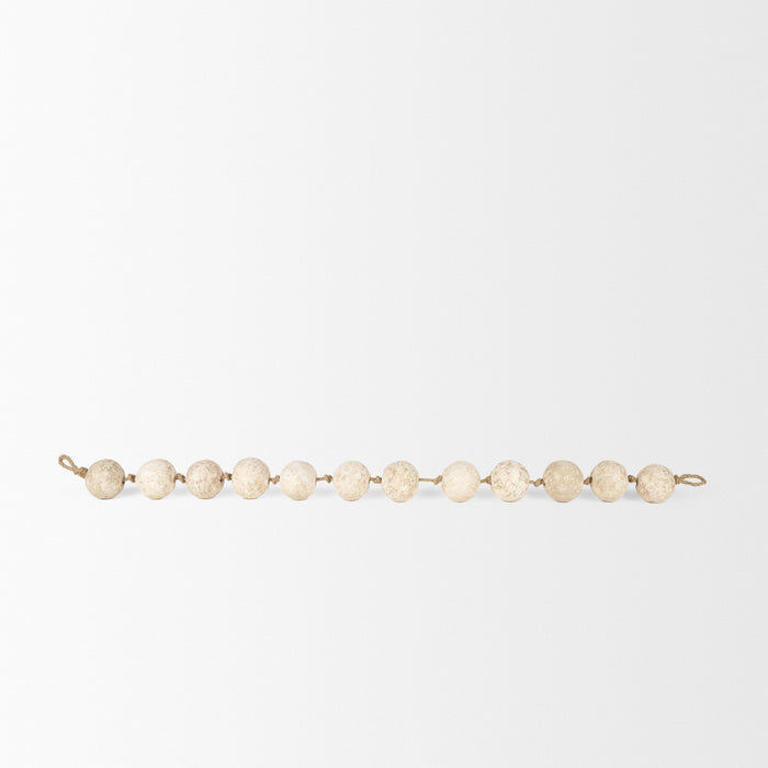 Varamala Beige Paper Mache Sphere Garland