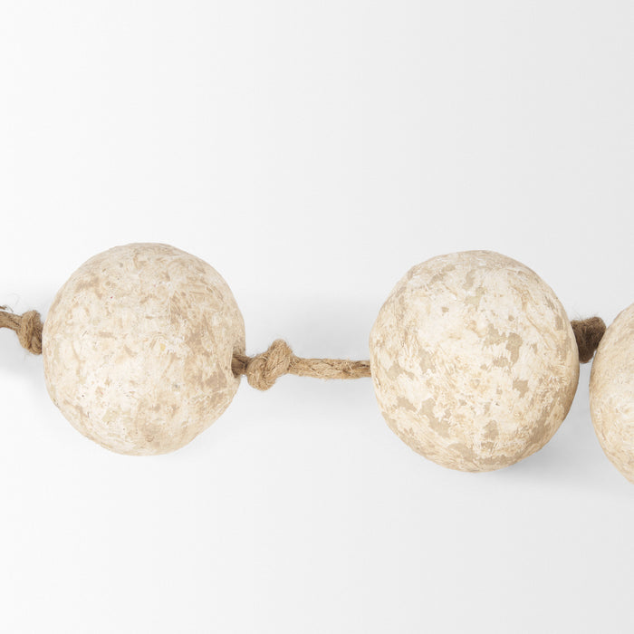 Varamala Beige Paper Mache Sphere Garland