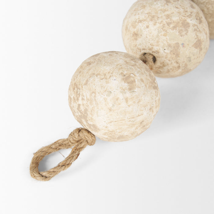Varamala Beige Paper Mache Sphere Garland