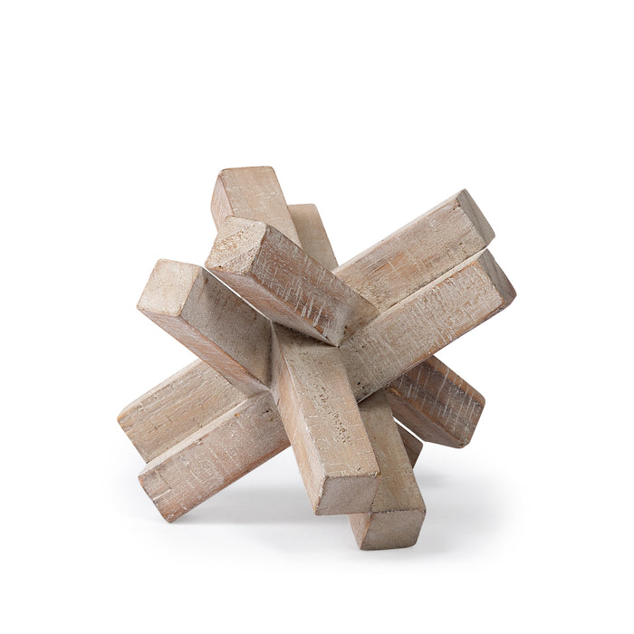 Vega II (Large) 7L x 7W Natural Wood Jack Object
